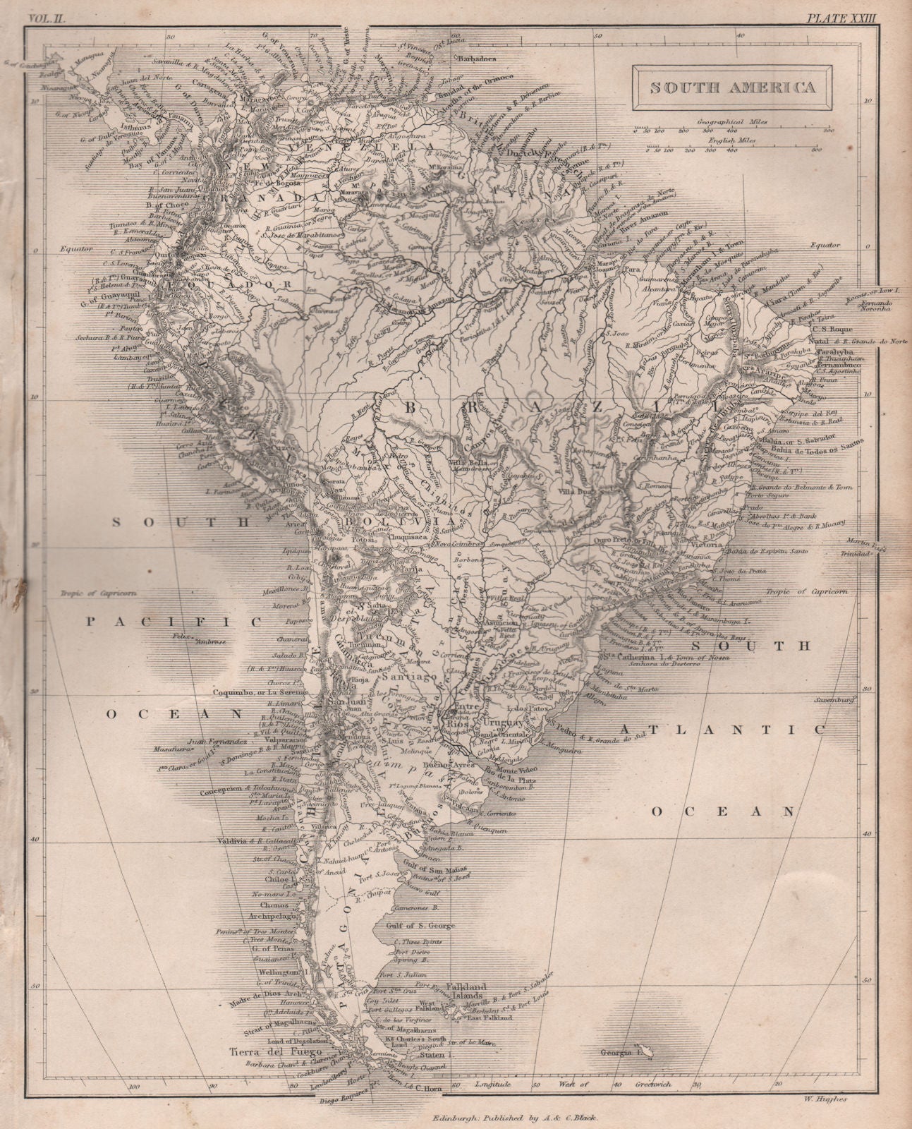SOUTH AMERICA. New Granada Brazil South America la Plata. BRITANNICA 1860 map